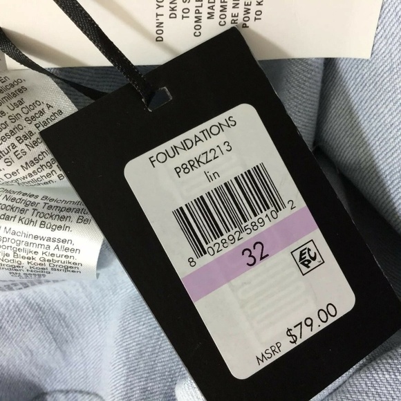 DKNY Solid Straight Leg Jeans Denim Light Blue - Picture 7 of 7